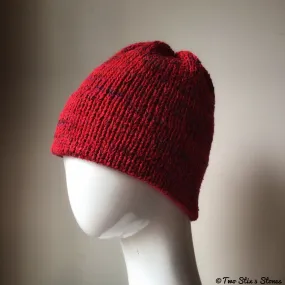 Red Tweed Knit Beanie