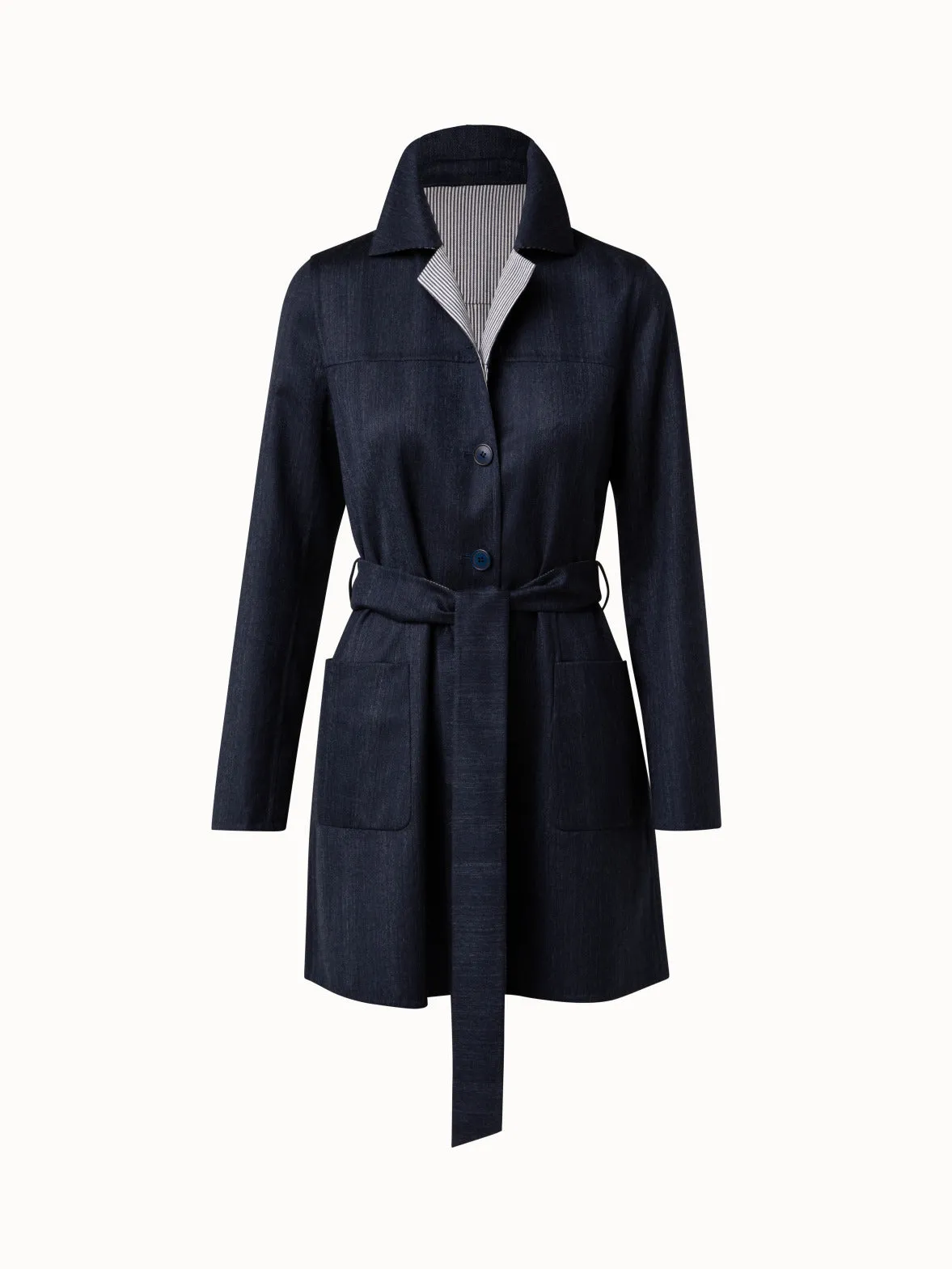 Reversible Wool Double-Face Short Coat