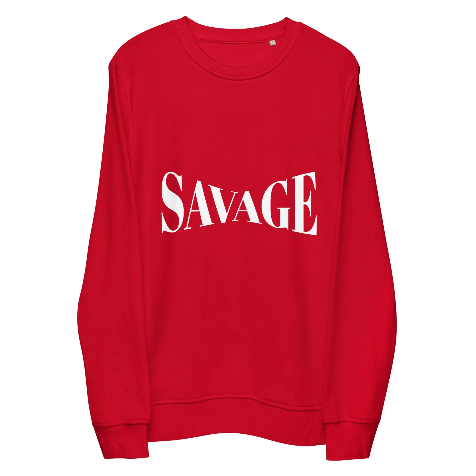 Savage Typography Graphic Women Organic Sweatshirt