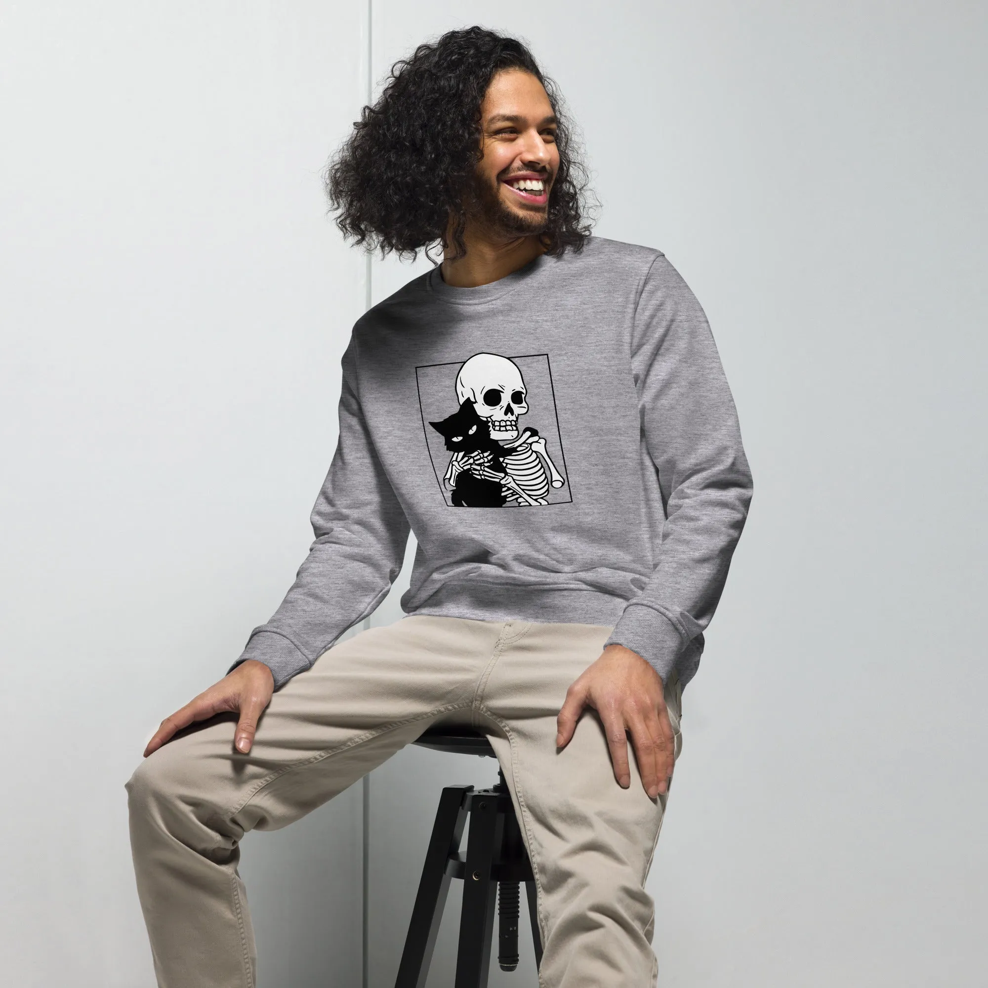 Scary Faces Halloween Graphic Men Organic Sweatshirt