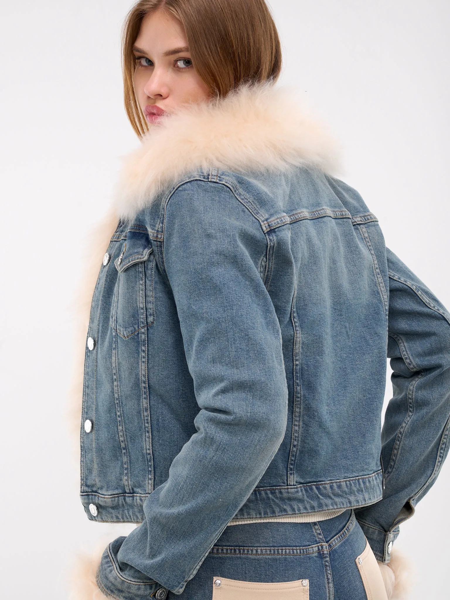 Shearling Denim Jacket (A42-2B086A-D0947-MOONLIGHT-BLU)