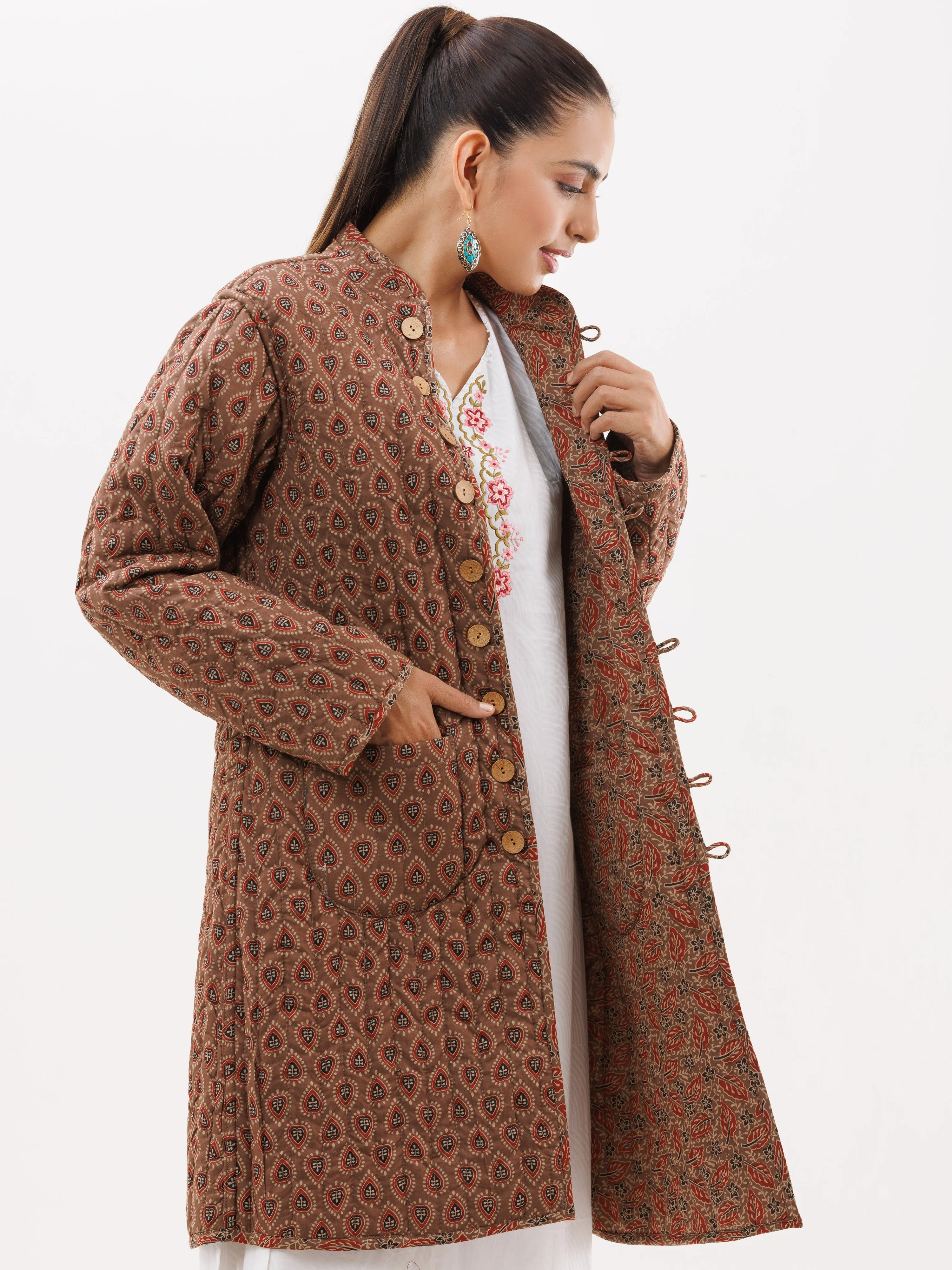 Shishir Reema Ajrakh Quilted Reversible Jacket