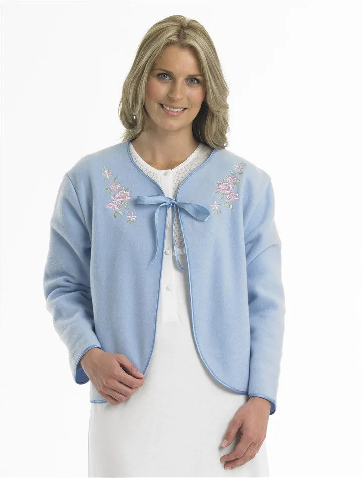 Slenderella Polar Fleece Anti Pill Tie Front Bed Jacket