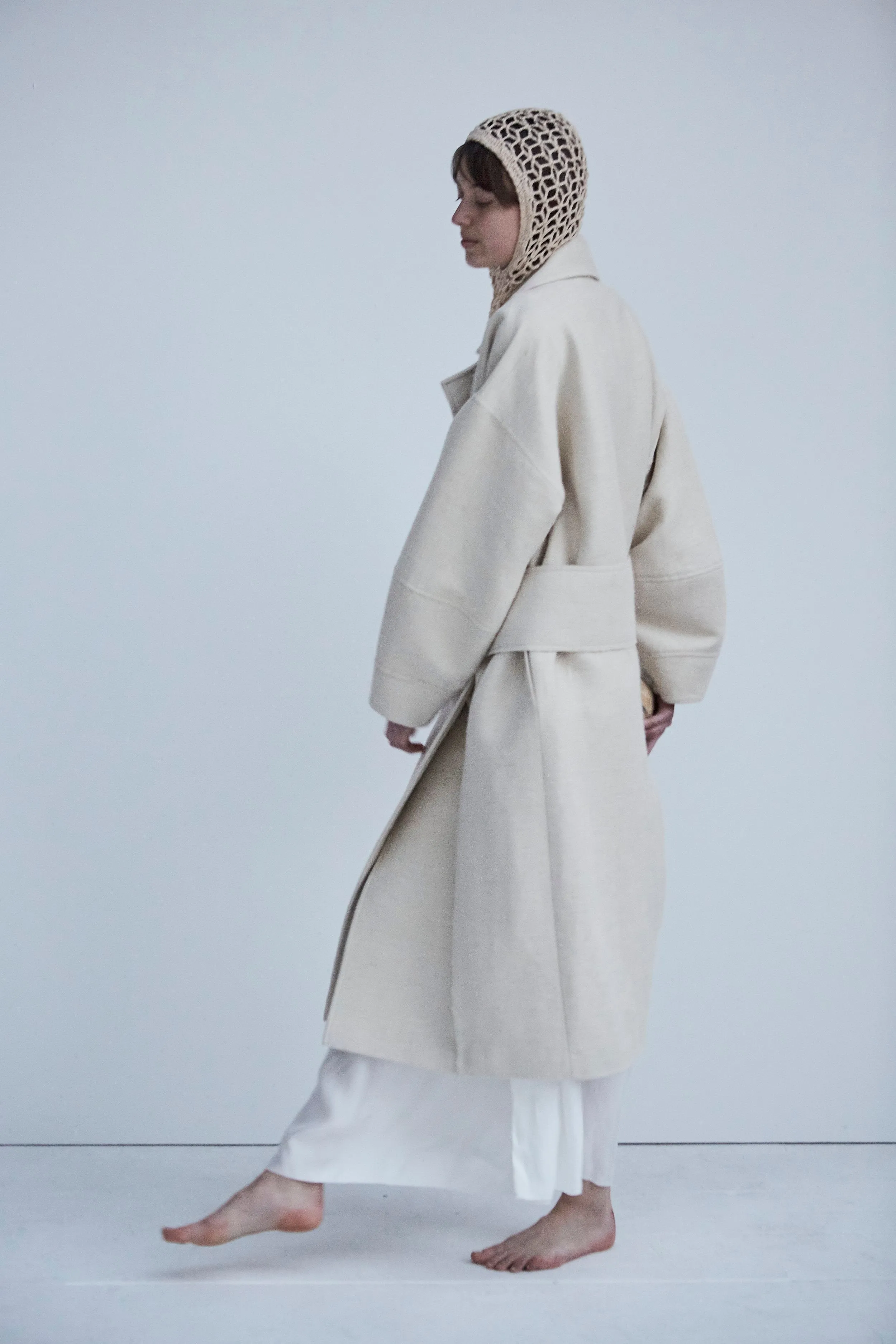 Snegurochka Wool Hemp Coat Cream White