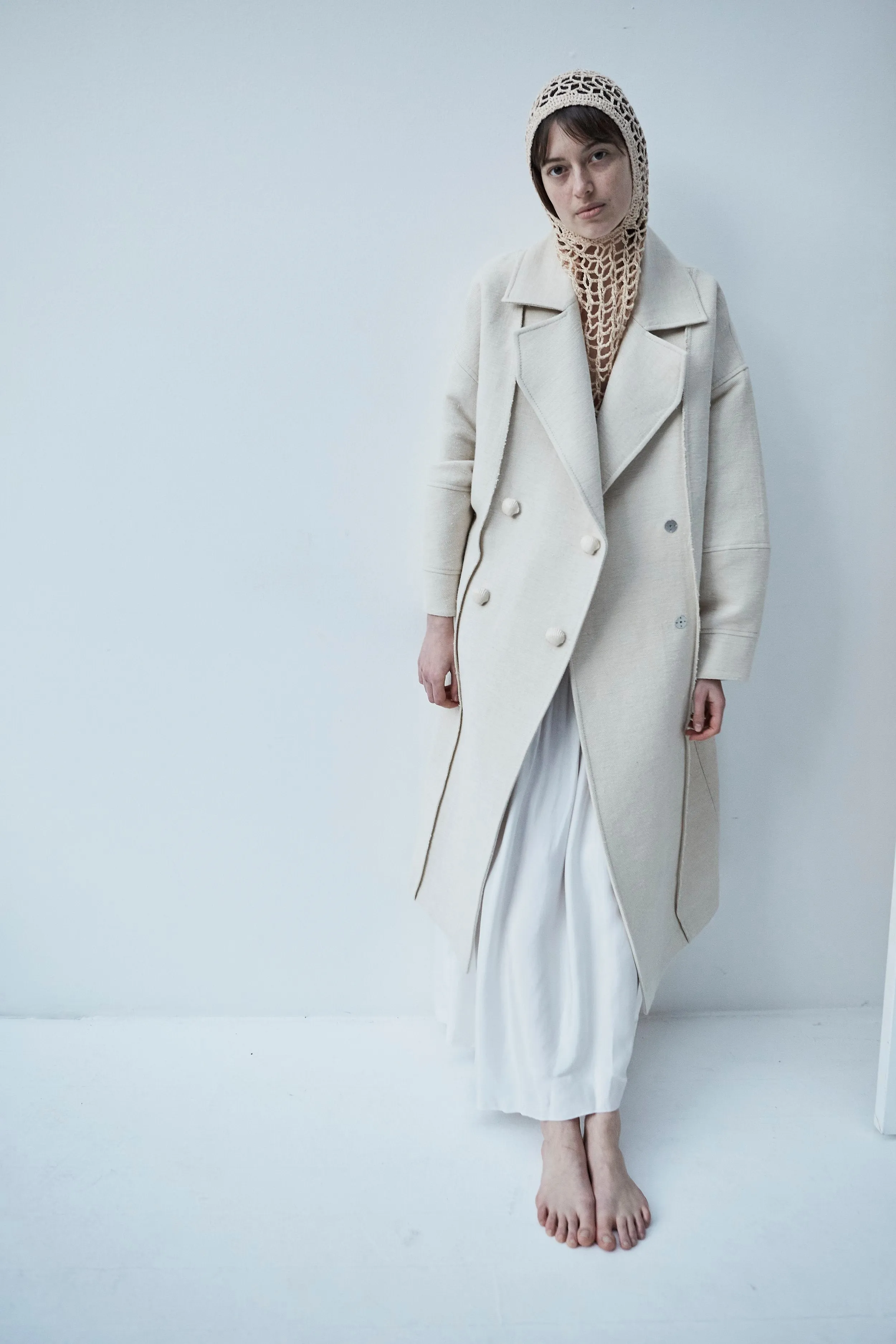 Snegurochka Wool Hemp Coat Cream White