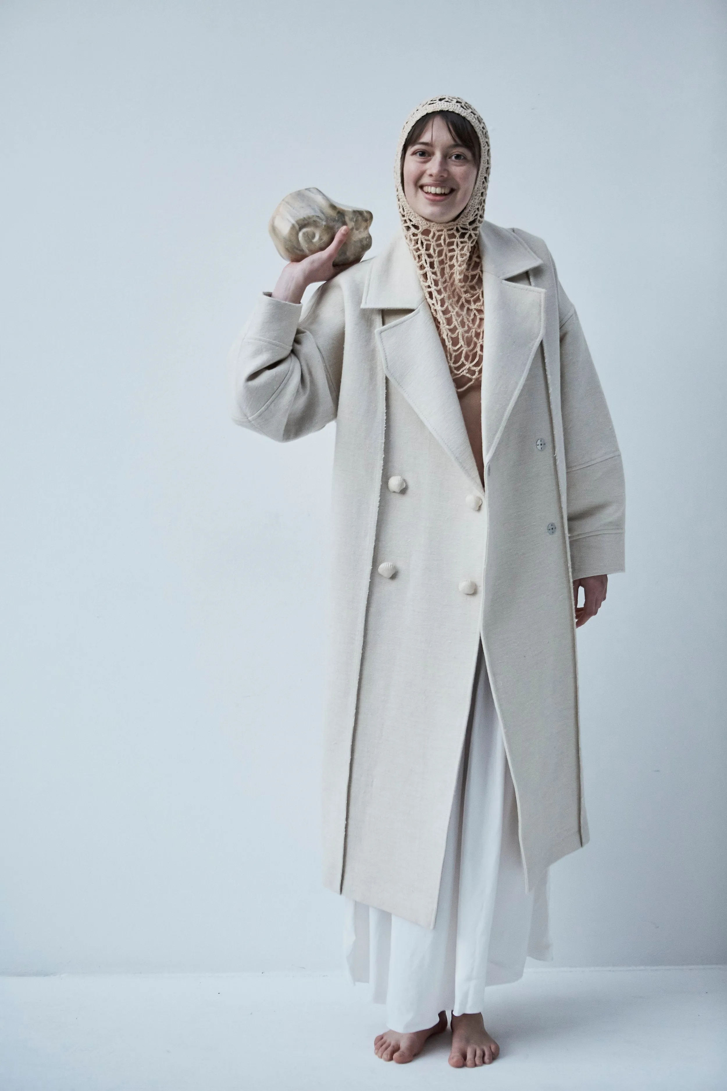 Snegurochka Wool Hemp Coat Cream White