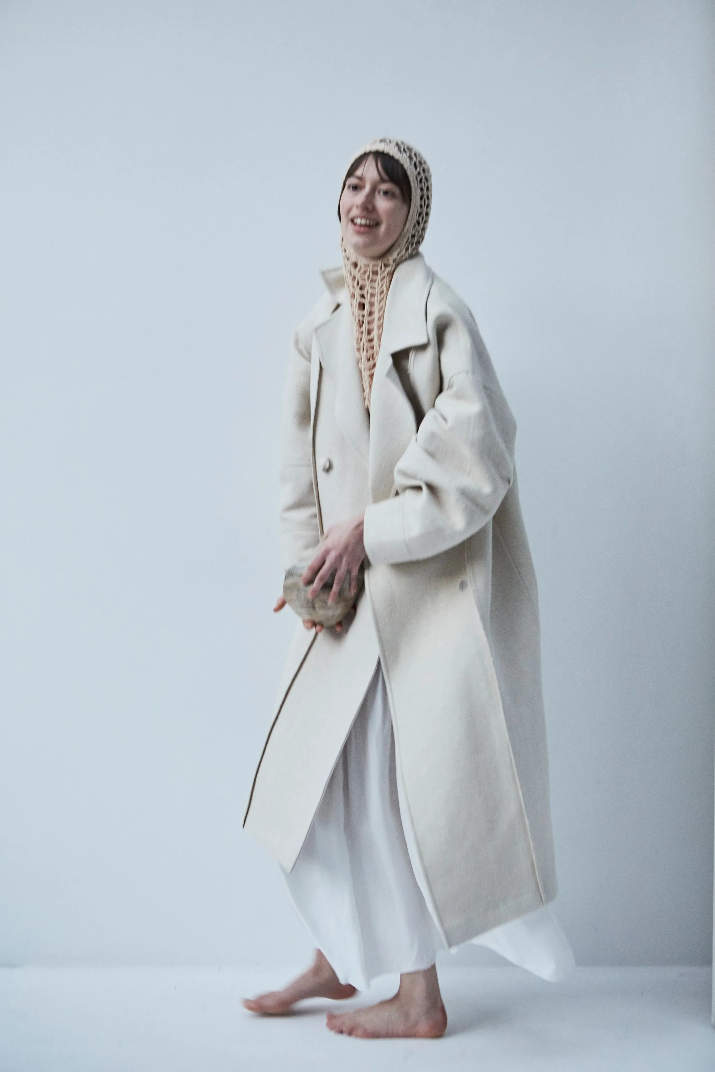 Snegurochka Wool Hemp Coat Cream White