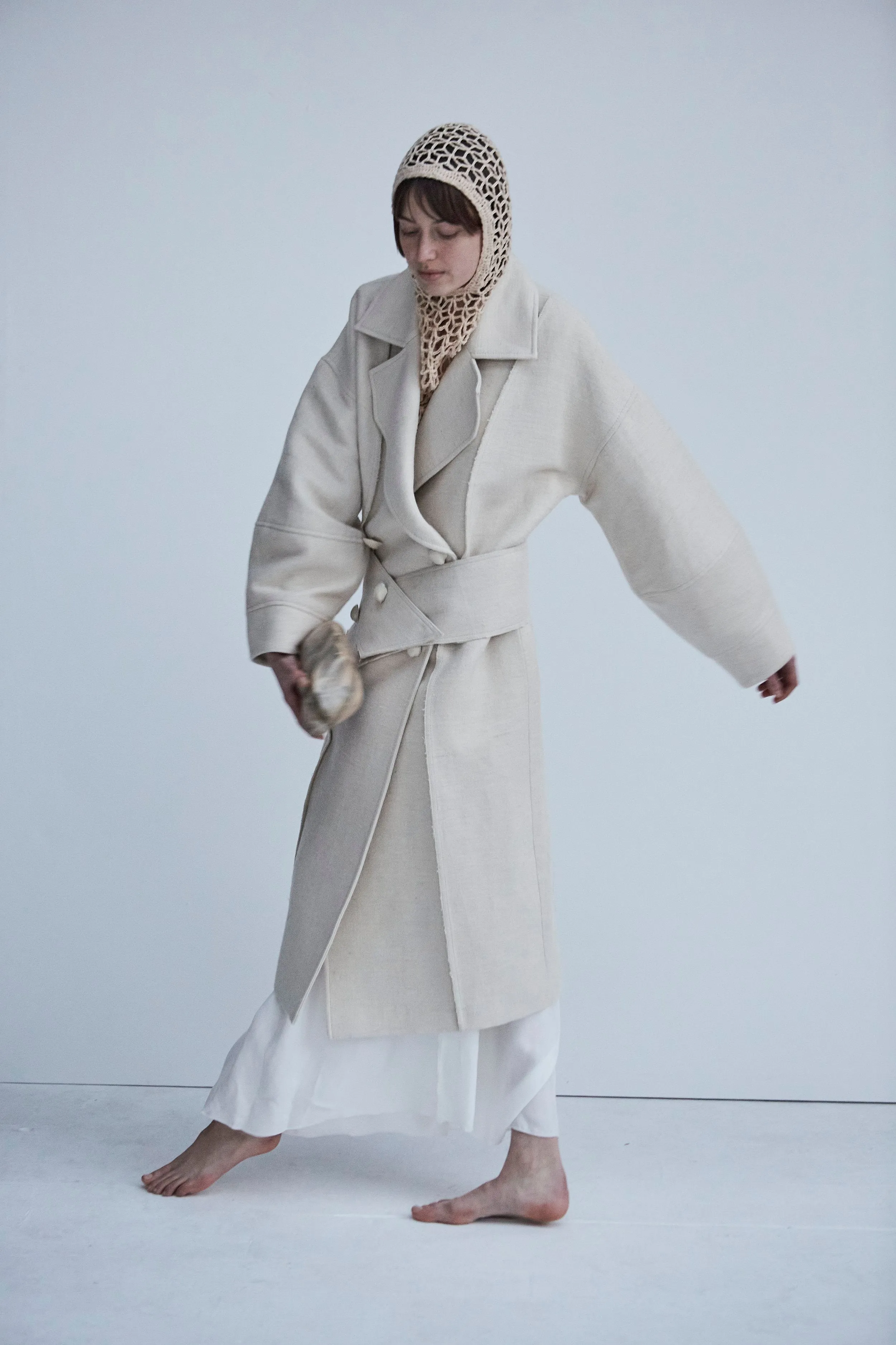 Snegurochka Wool Hemp Coat Cream White