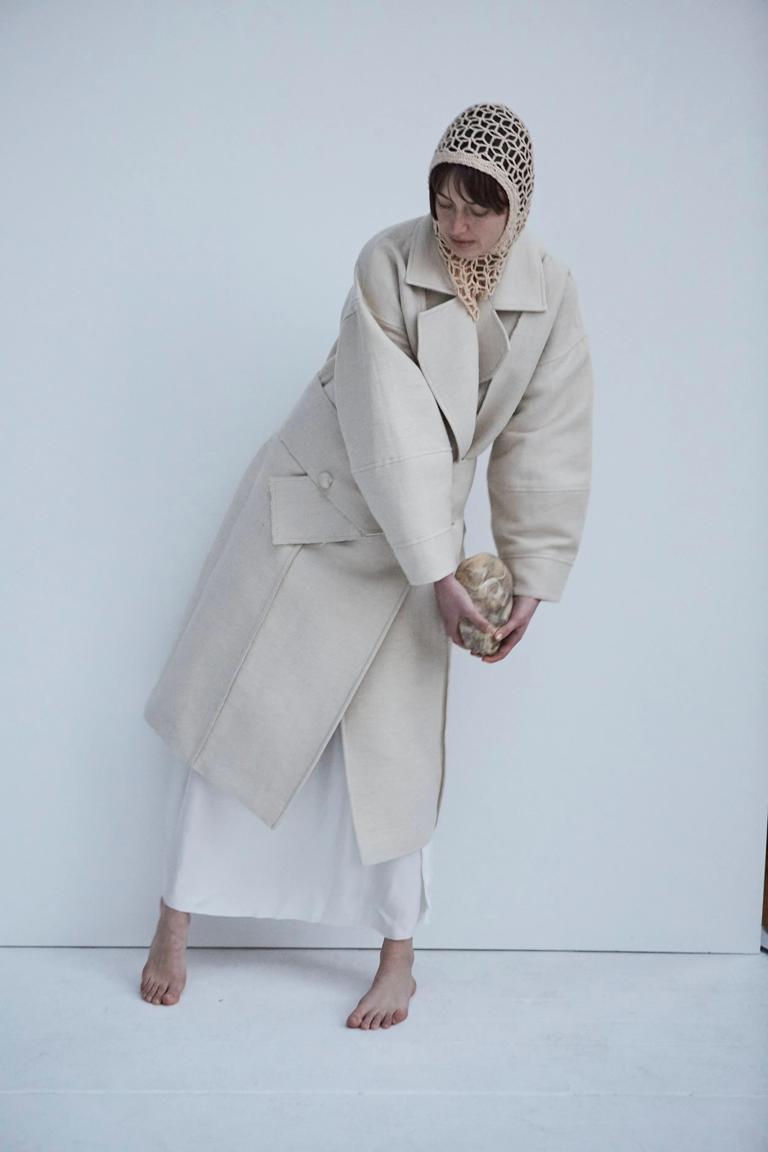 Snegurochka Wool Hemp Coat Cream White