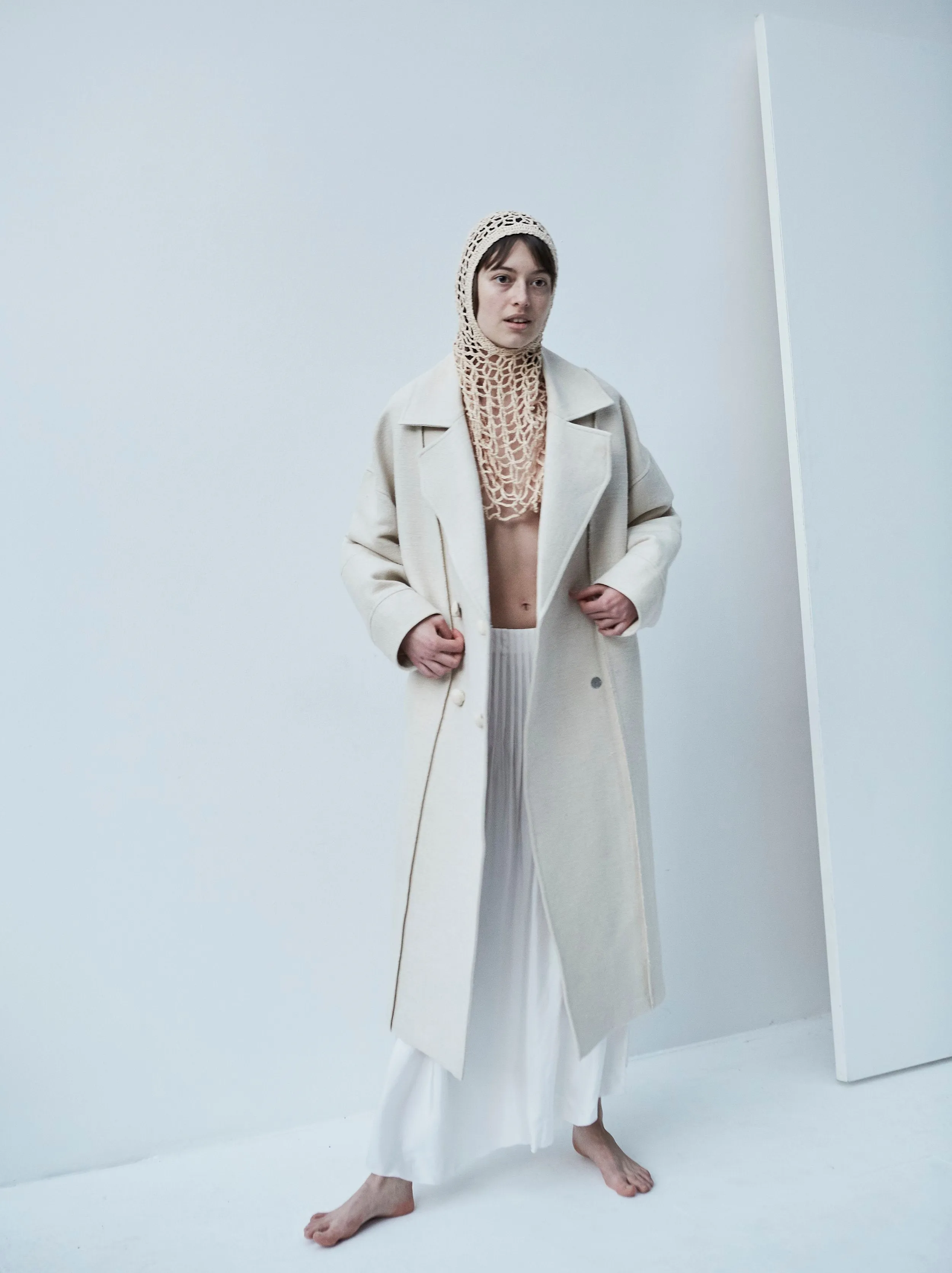 Snegurochka Wool Hemp Coat Cream White