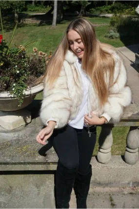 Snow White Faux Fur Bomber Jacket