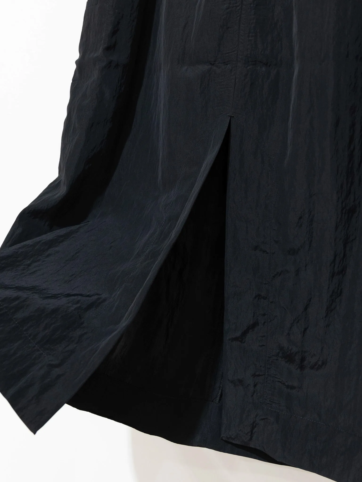 Soledad Textured Viscose Drawstring Skirt - Black