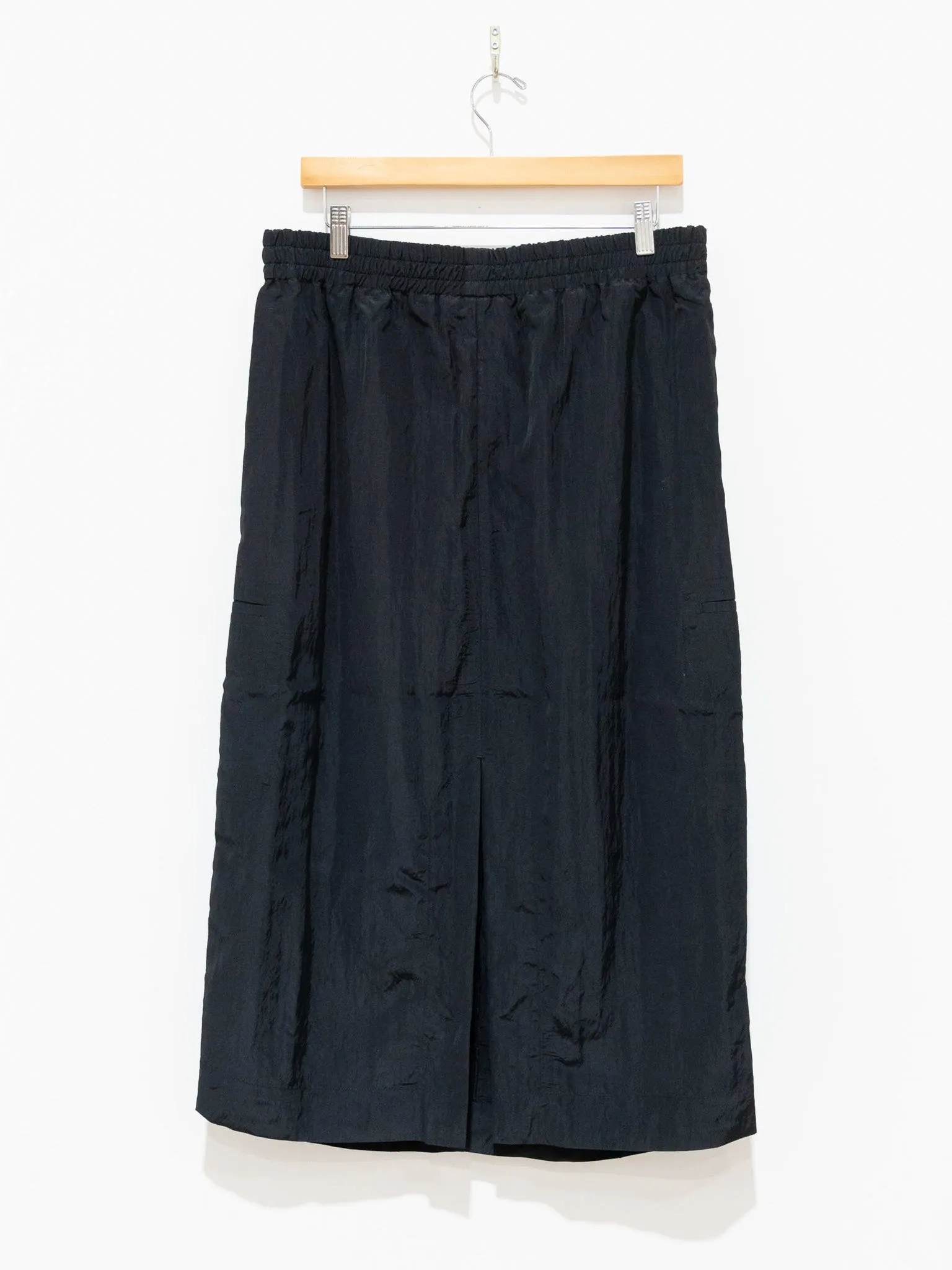 Soledad Textured Viscose Drawstring Skirt - Black