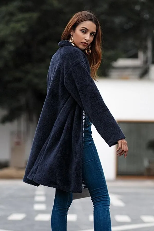 Solid Colour Open Front Coat