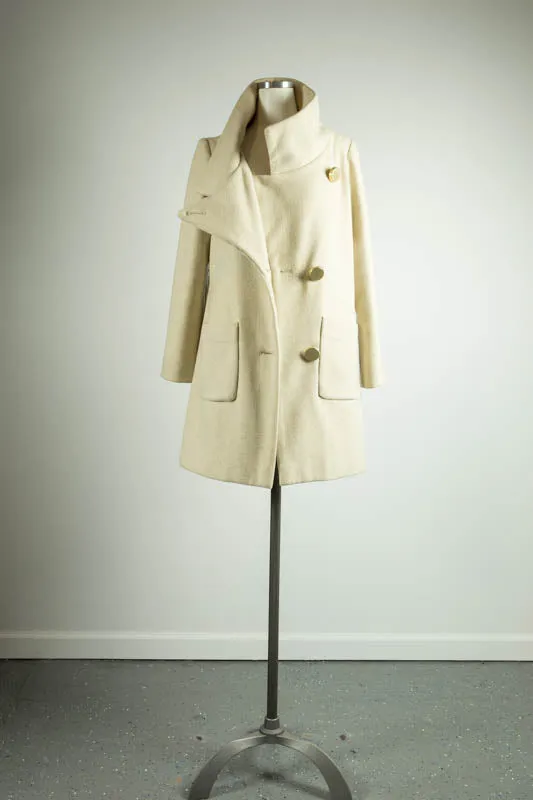 Tae Ivory Wool Short Coat