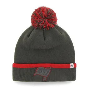 Tampa Bay Buccaneers 47 Brand Gray Red Baraka Knit Cuff Poofball Beanie Hat Cap