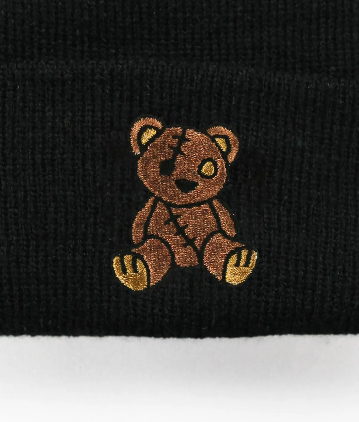 Teddy Bear Embroidered Womens Beanie