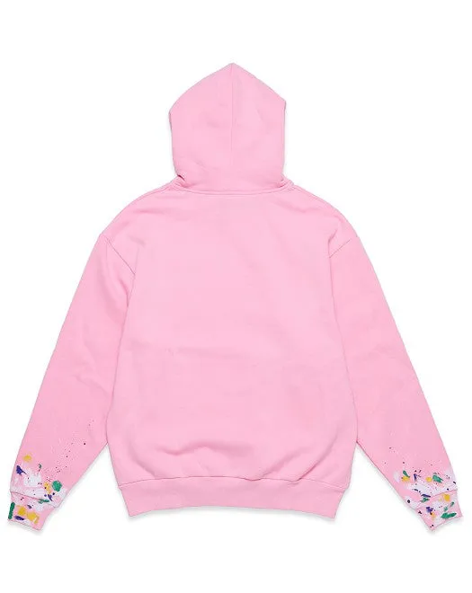 TEEK - Pink Chenille Patch & Hand Paint Hoodie