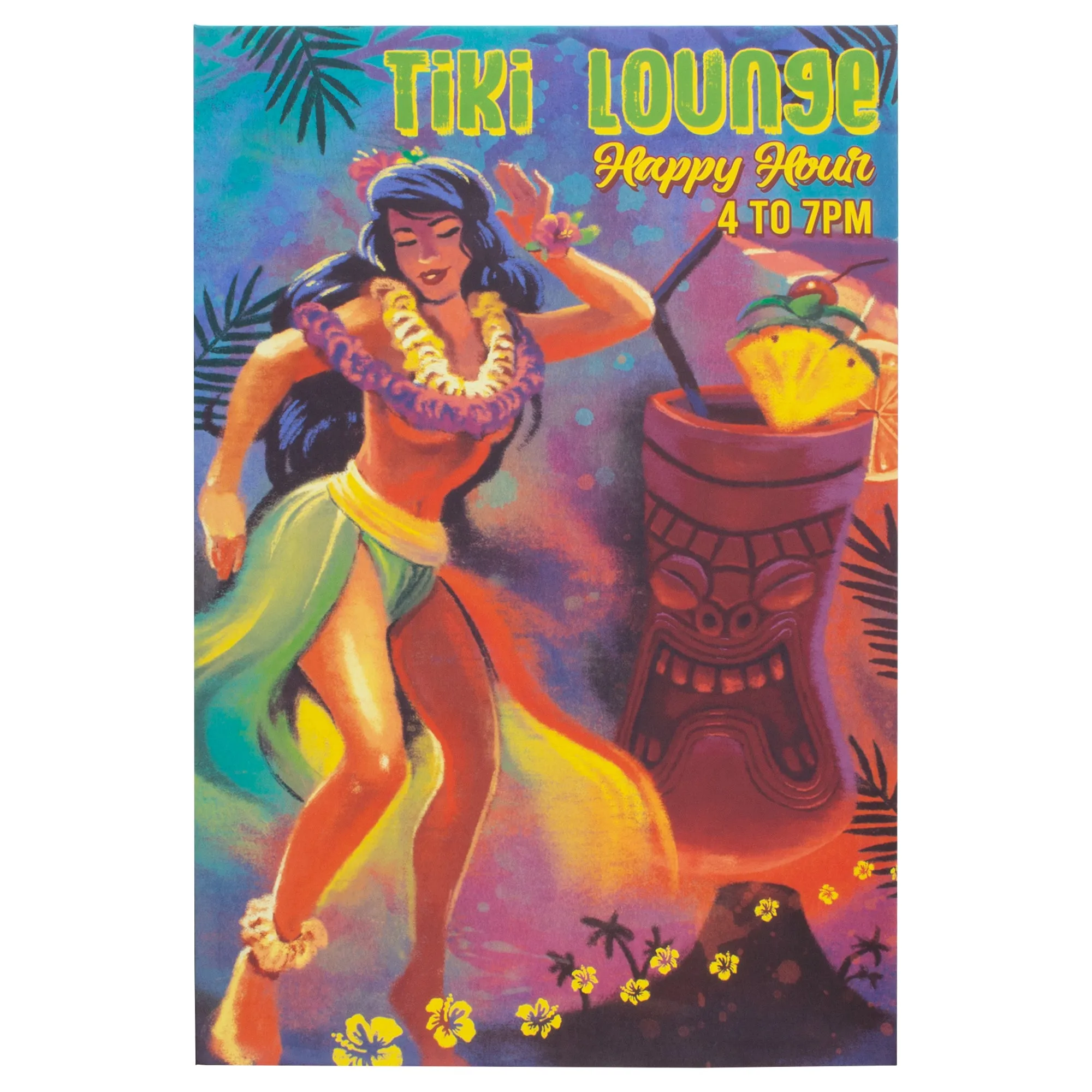 Tiki Lounge Sign Outdoor Canvas Art Print - 24x36