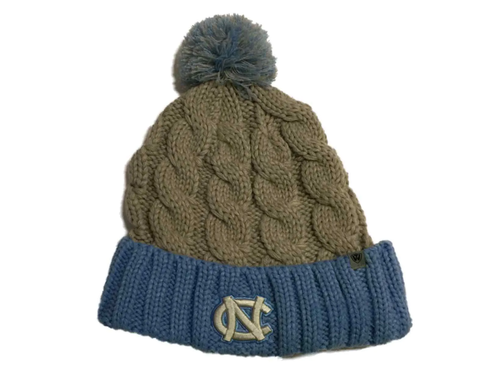 UNC Tar Heels TOW Gray & Blue Acrylic Knit Cuffed Beanie Hat Cap with Poof Ball