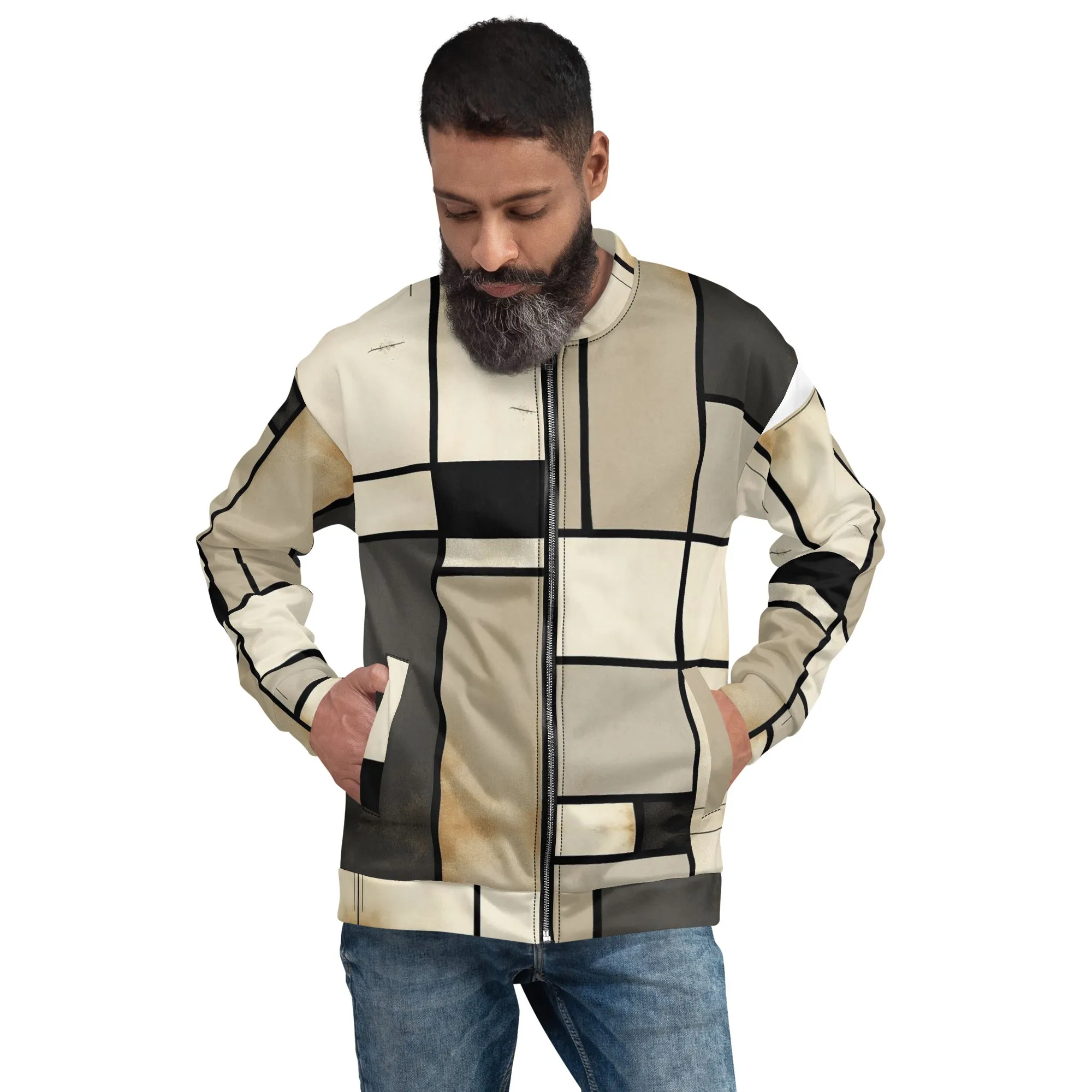 Unisex Vintage Bomber Jacket - Piet Mondrian