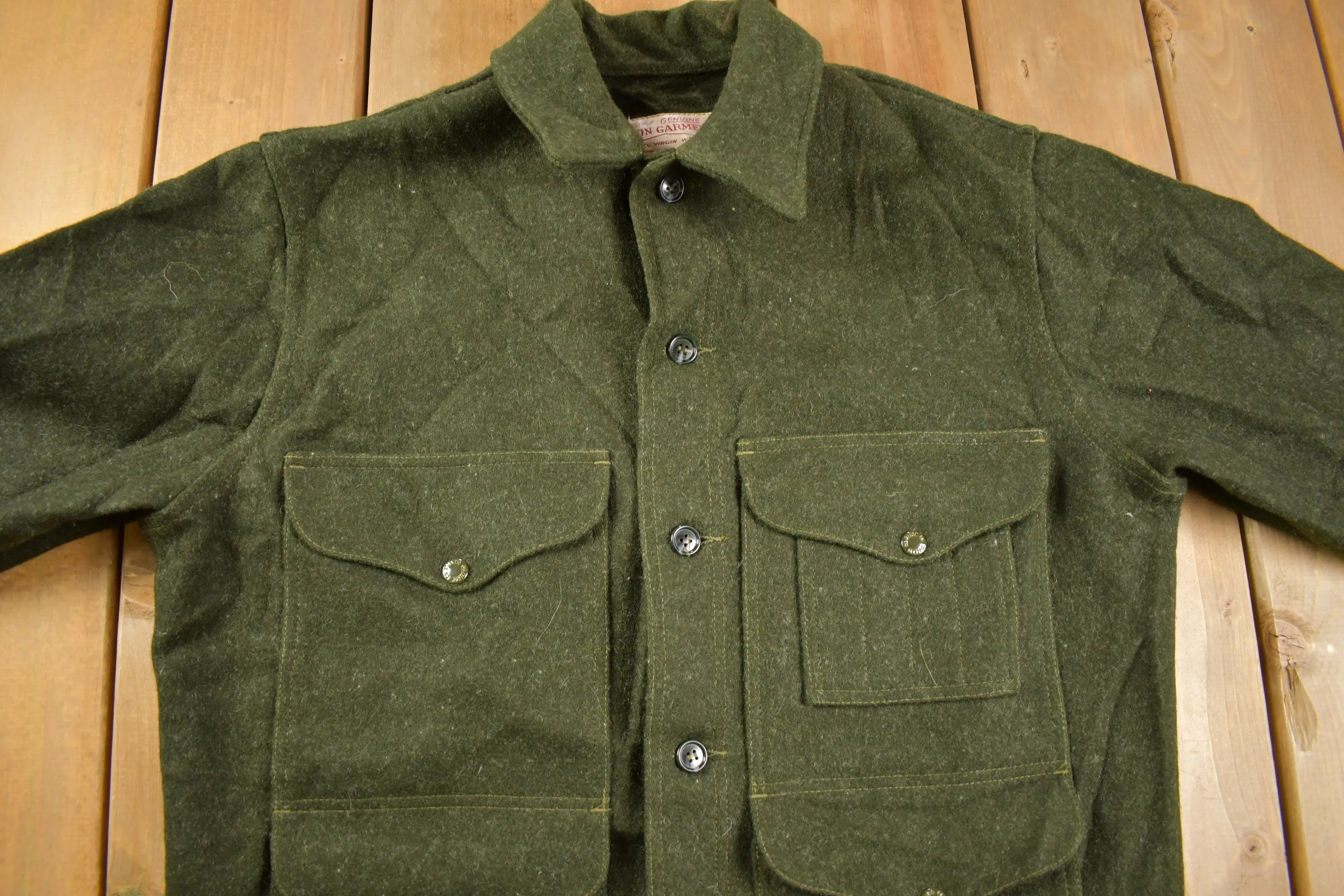 Vintage 1980s Filson Mackinaw Wool Cruiser Jacket 100% Wool Jacket