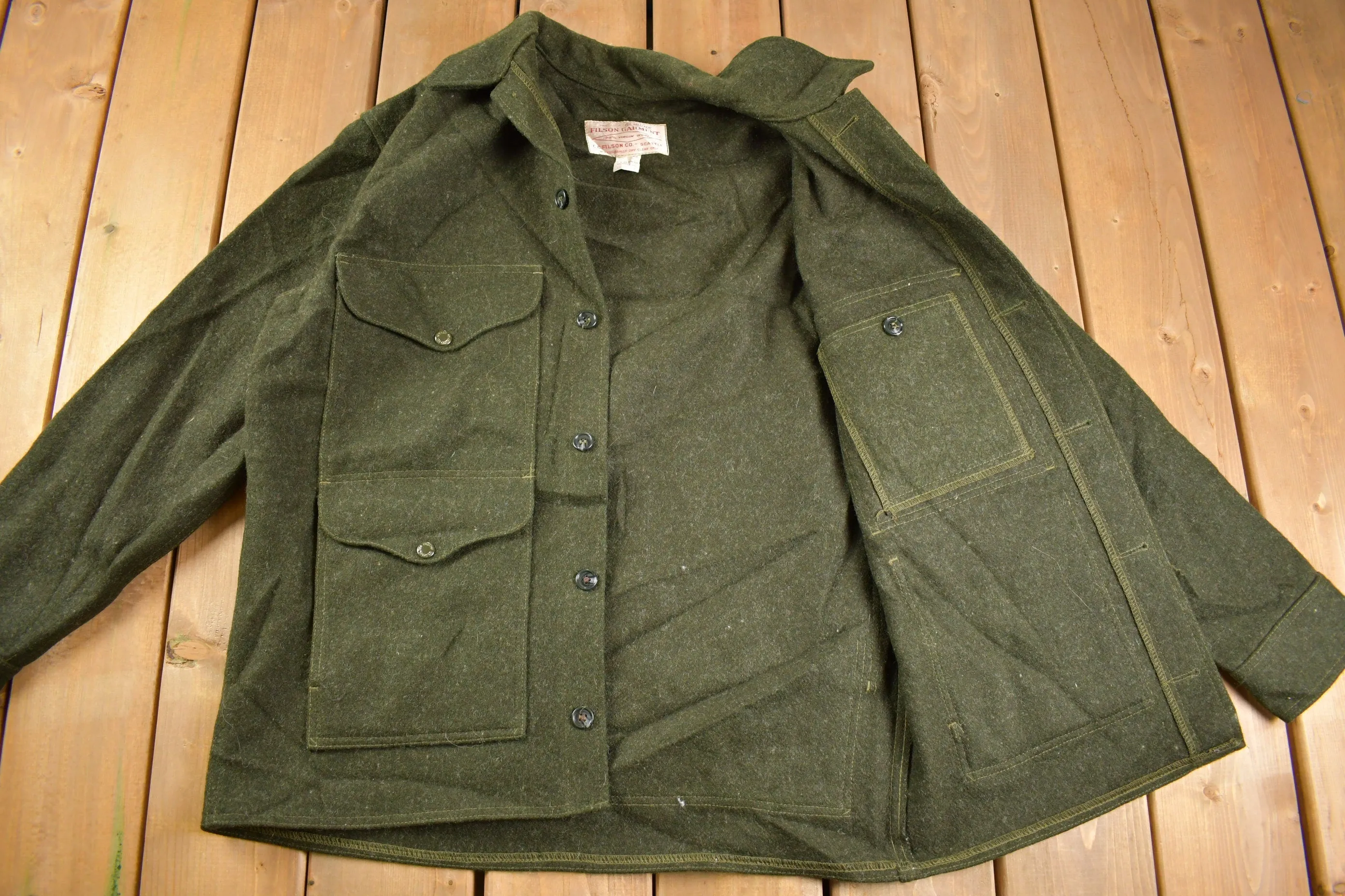 Vintage 1980s Filson Mackinaw Wool Cruiser Jacket 100% Wool Jacket