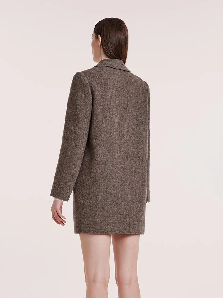 Washable Wool Mid-Length Coat