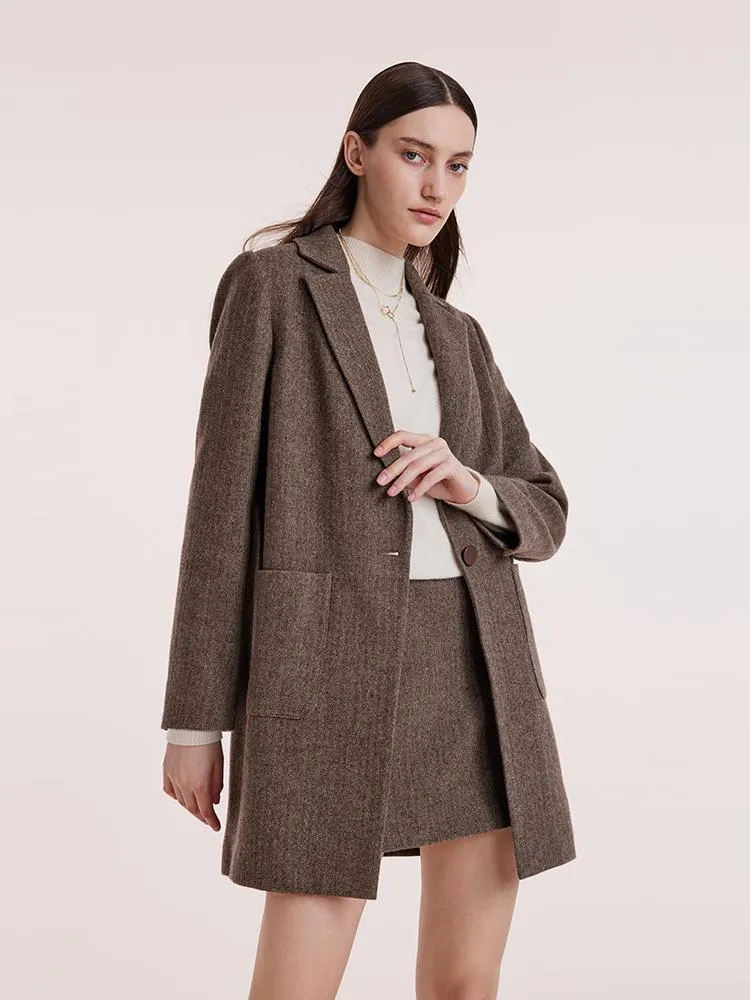 Washable Wool Mid-Length Coat