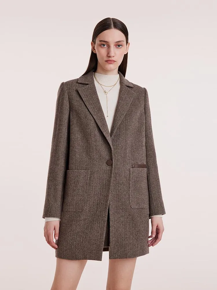 Washable Wool Mid-Length Coat