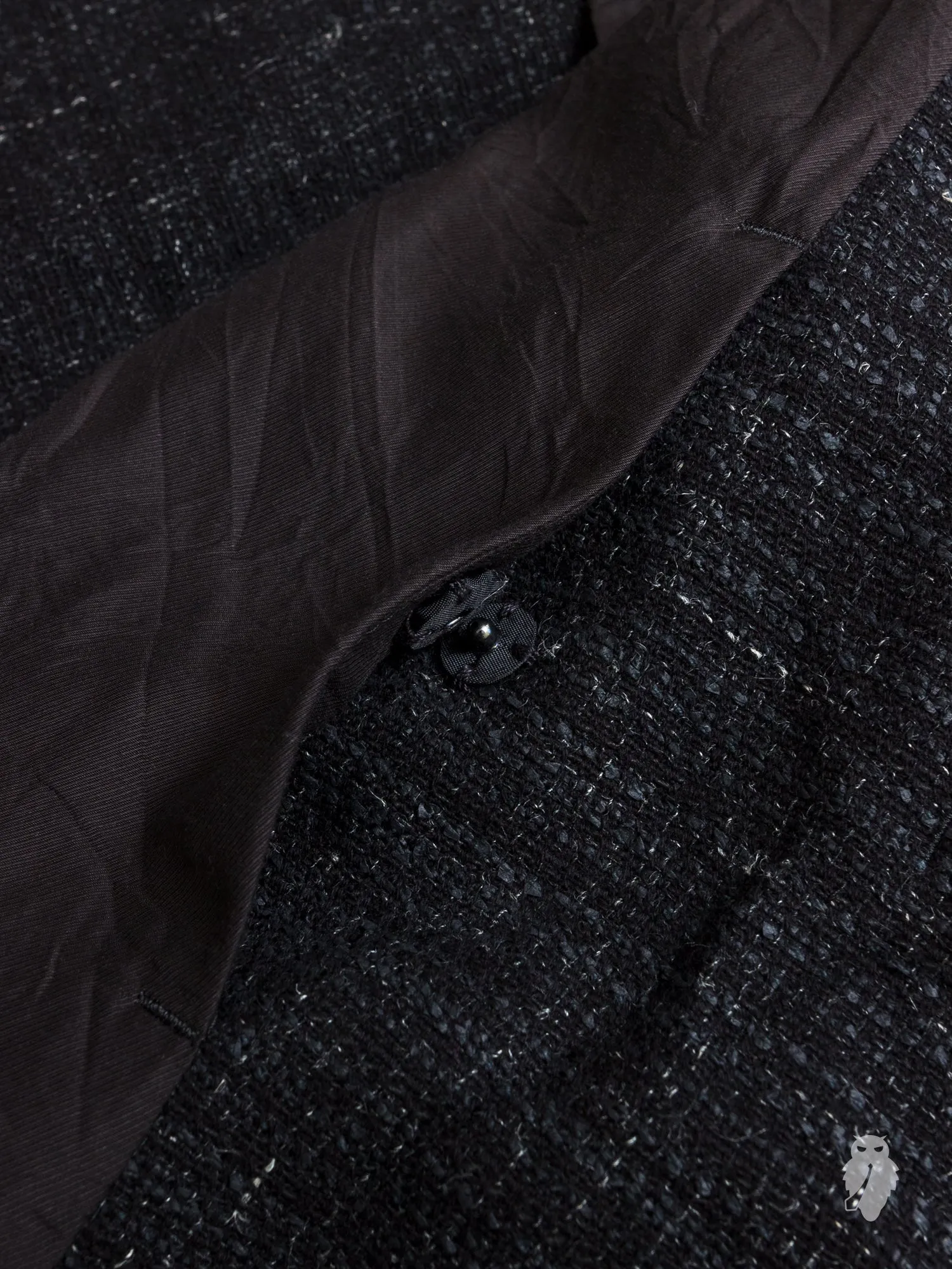 Washi Tweed Mac Coat in Black