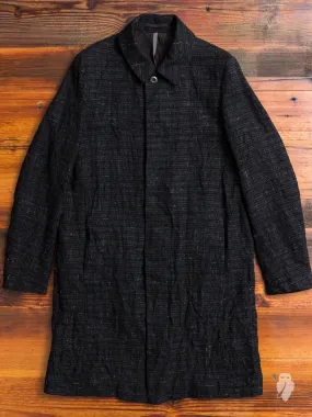 Washi Tweed Mac Coat in Black