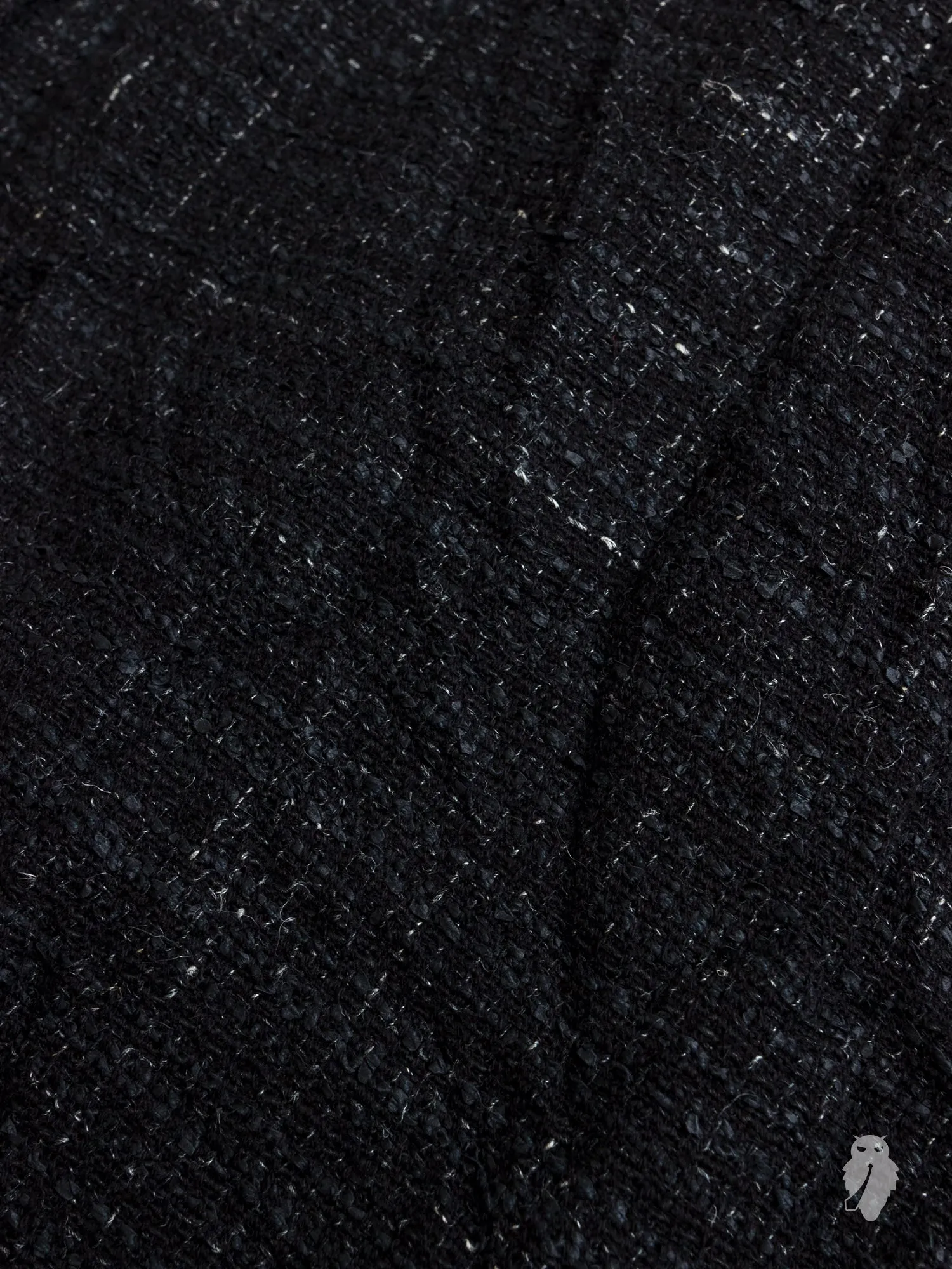 Washi Tweed Mac Coat in Black