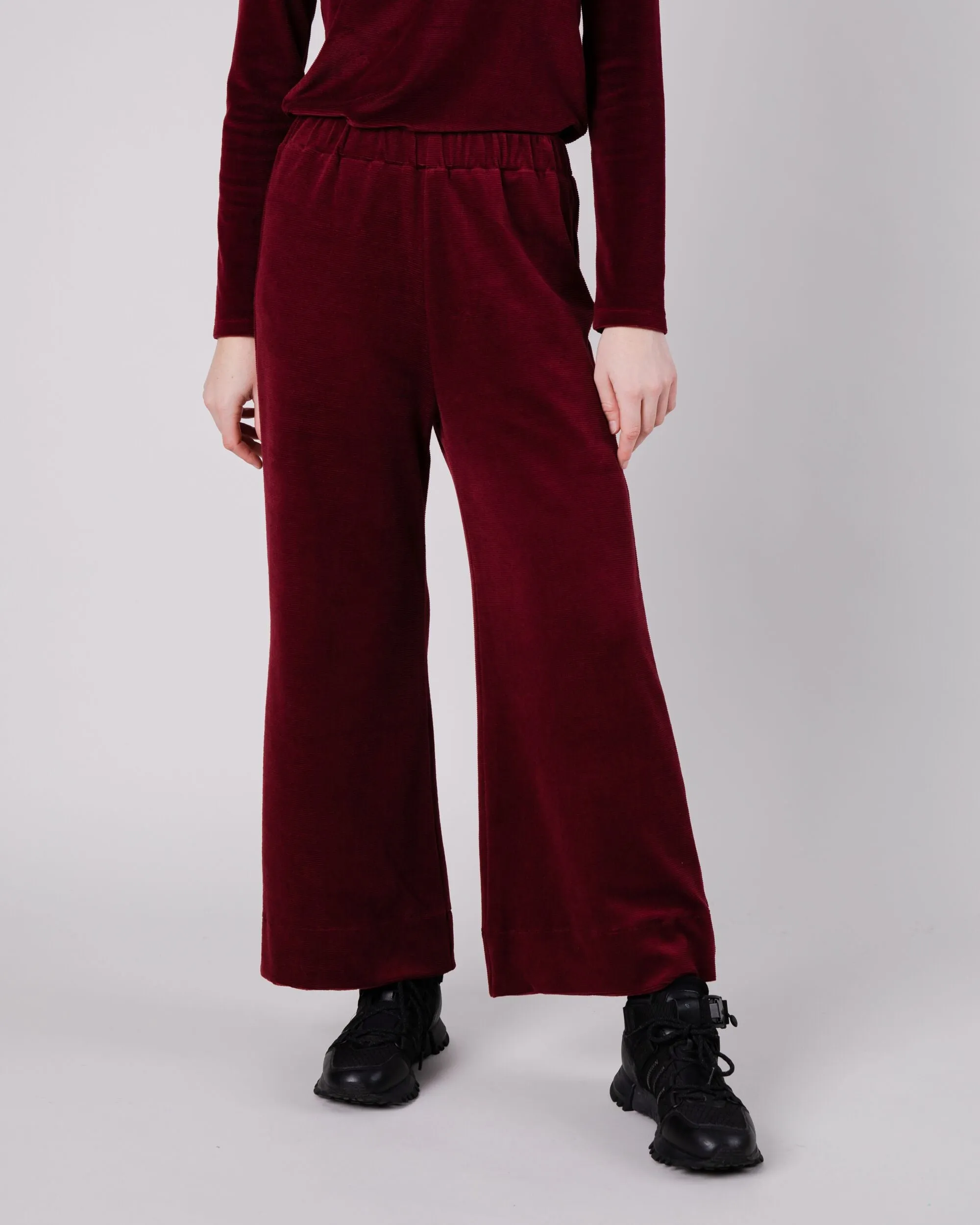 Wide Leg Corduroy Pant Prune