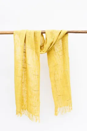 Wild Silk Scarf with Slubs, Turmeric