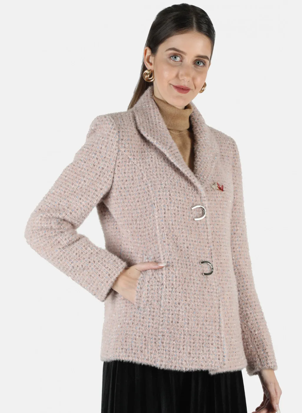 Women Multicolor Jaquard Coat