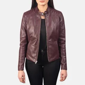 Womens Maroon Leather Jacket