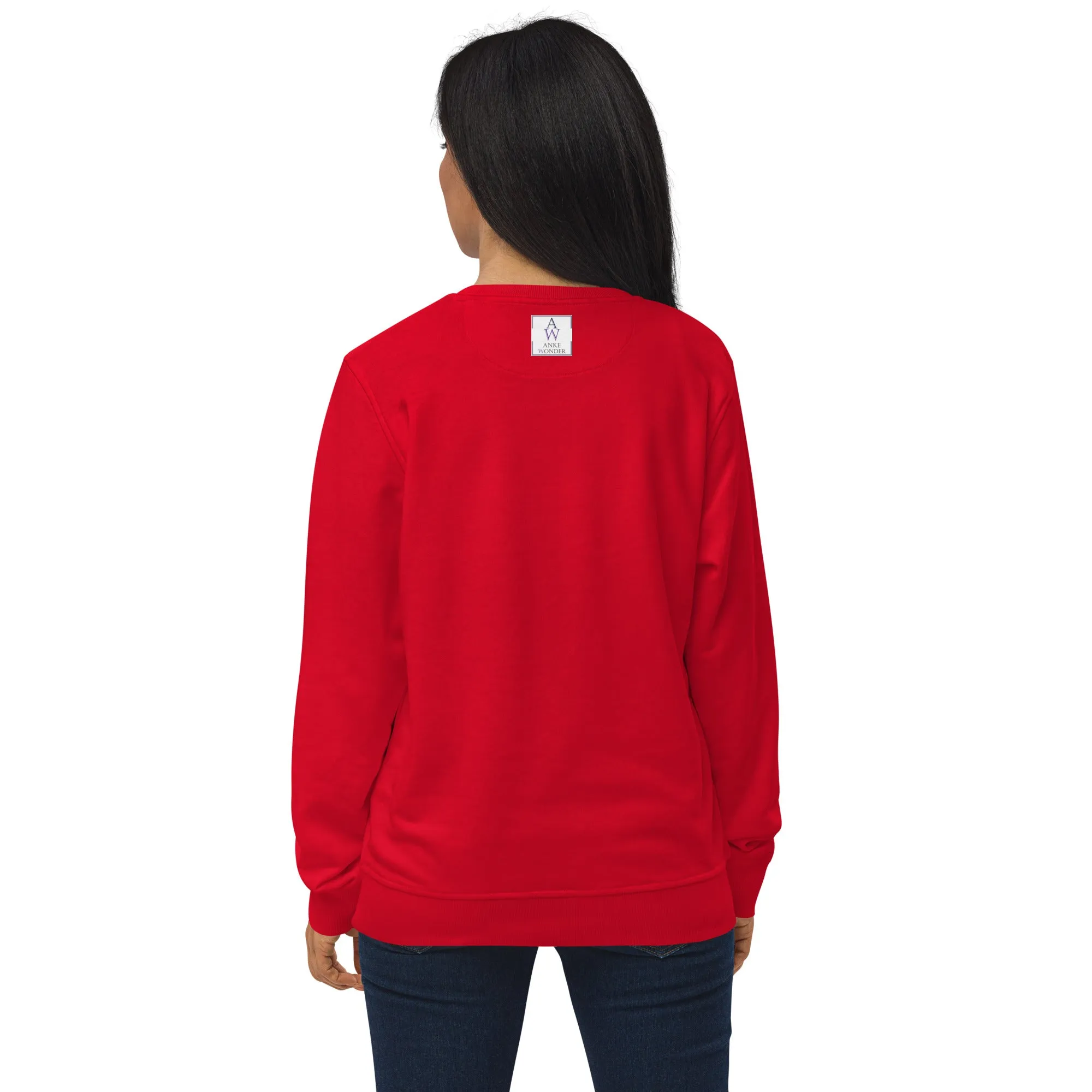 Women's Organic Cotton Christmas Sweatshirt - Santa’s Vegan Cookies Design