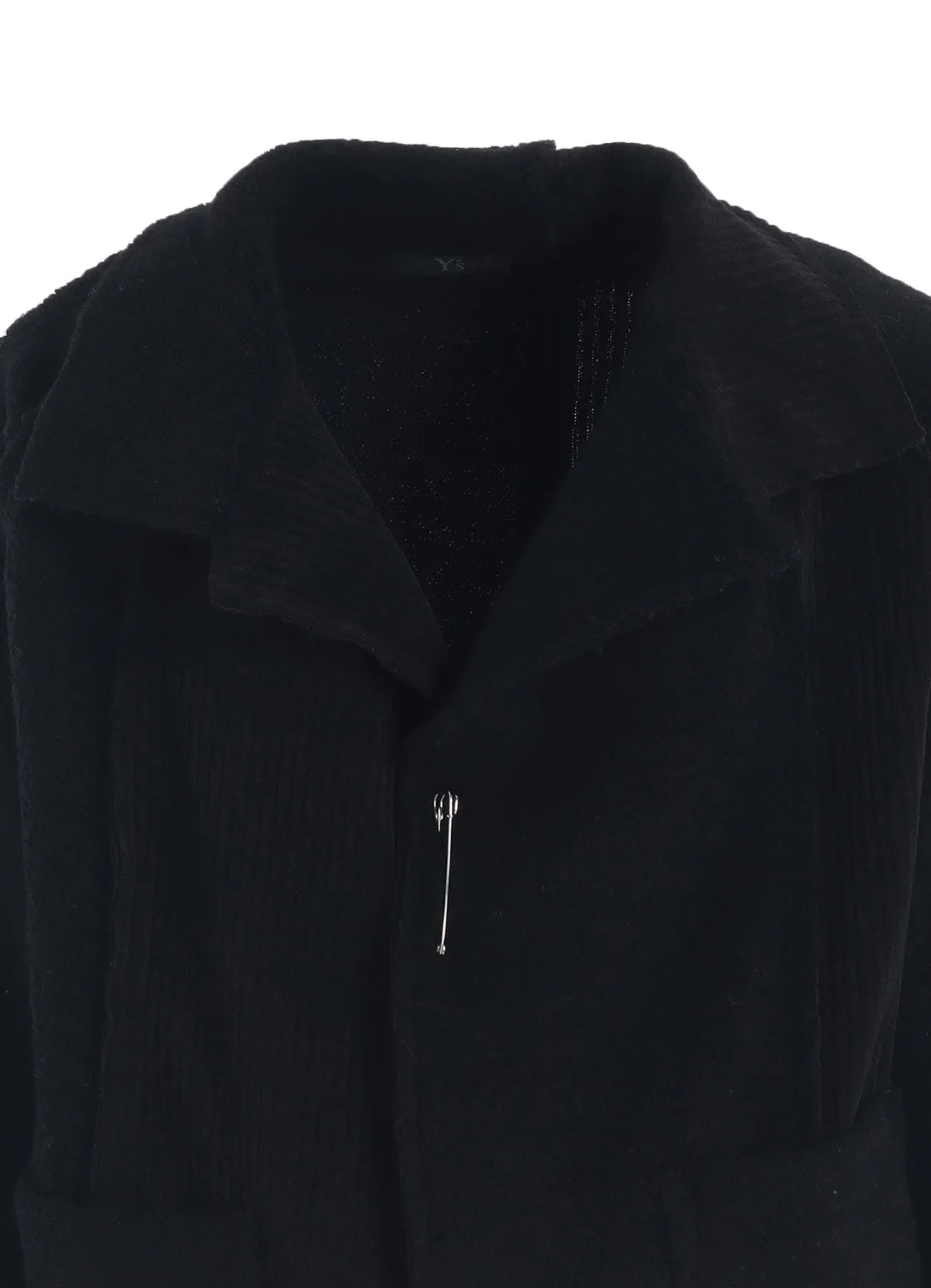 WOOL BREND PILE COAT WITH PIN