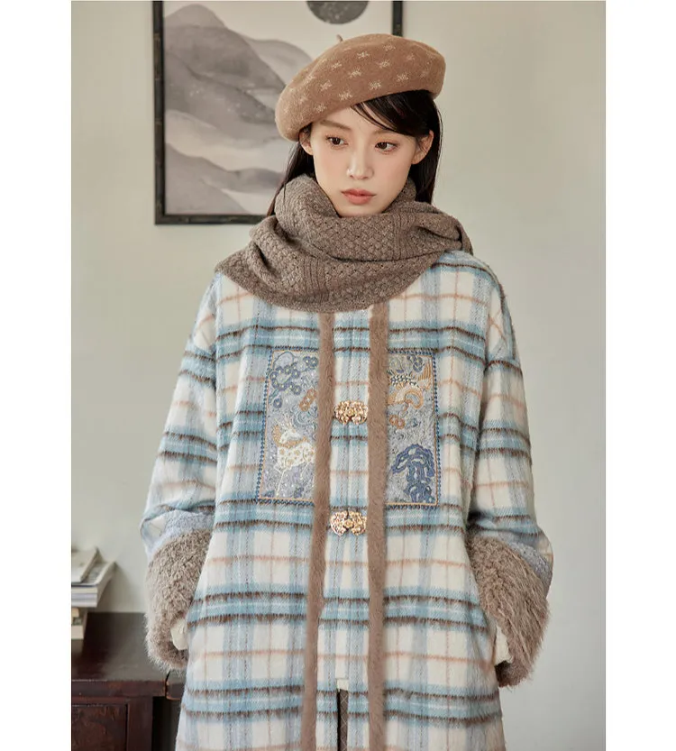 Xue Hou 雪后 After the Snow Modernized Ming Yuanling Pi Ao Fuzzy Coat & Xuanqun Skirt Set