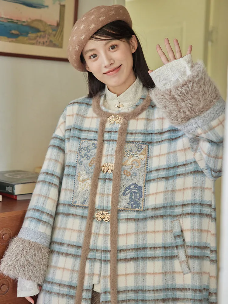 Xue Hou 雪后 After the Snow Modernized Ming Yuanling Pi Ao Fuzzy Coat & Xuanqun Skirt Set