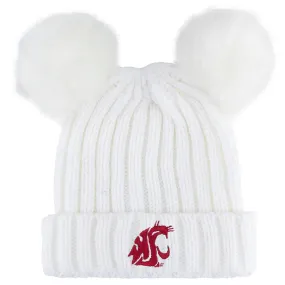 ZooZatZ INFANT/TODDLER Washington State University 2 Pom White Beanie